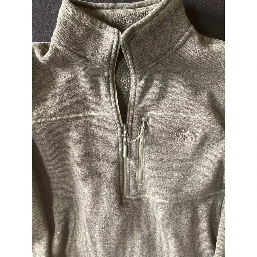 The North Face Mens Gordon Lyons Quarter Zip Fleece Pullover Olive Green Large